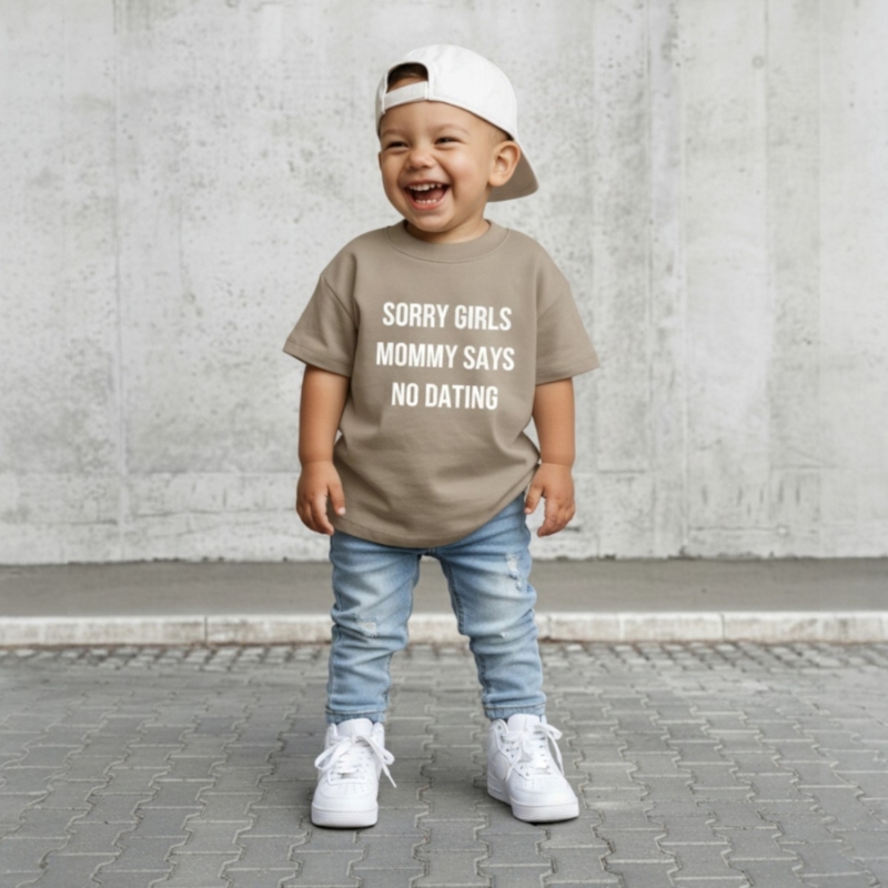 reerererer shirt jongen met tekst sorry girls mommy says no dating