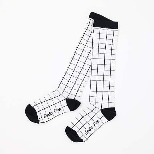 grid knee socks