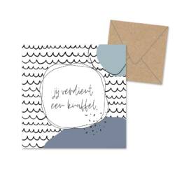 Jij verdient een knuffel Dubbele ansichtkaart met envelop - Afbeelding 1