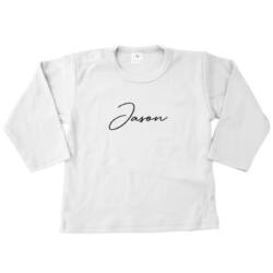 wit shirt lange mouw Shirt Naam Retro White - Afbeelding 1