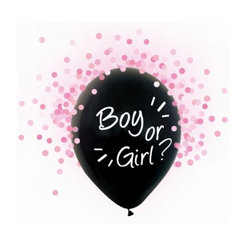 gender reveal confetti ballon roze