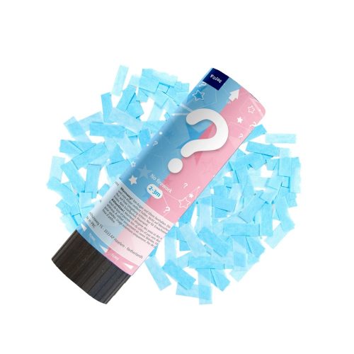 gender reveal mini confetti kanon blauw