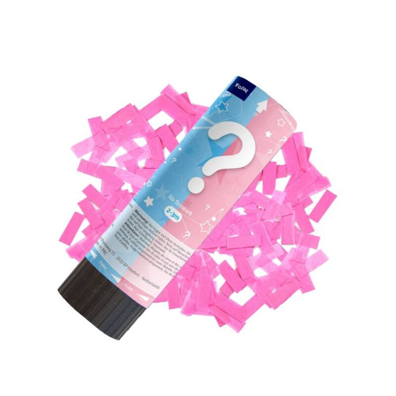 gender-reveal-mini-confetti-kanon-roze gender reveal mini confetti kanon roze