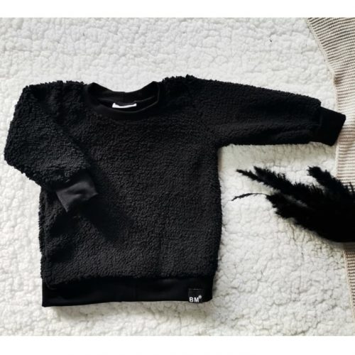 teddy sweater zwart believe mode