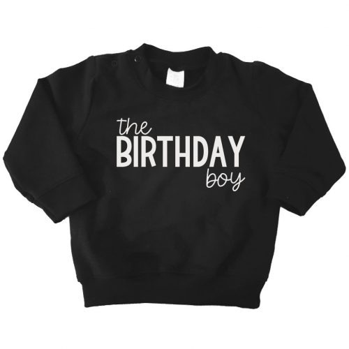 sweater birthday boy zwart