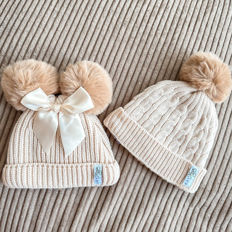 Beige cheap winter hat