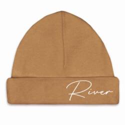 Babymutsje met Naam retro sand - Afbeelding 1