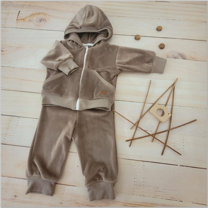 baby set jogging velours bruin