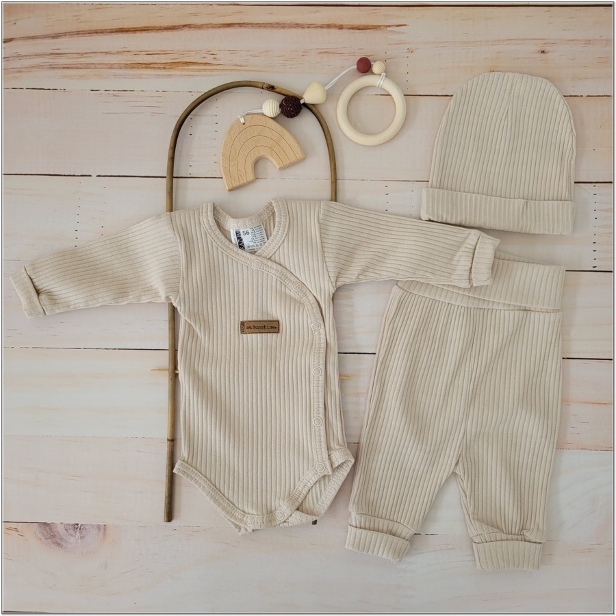 set zyzio zuzia beige rib