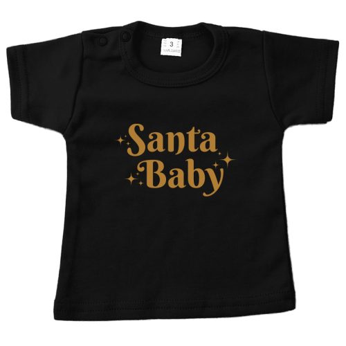 shirt zwart santa baby