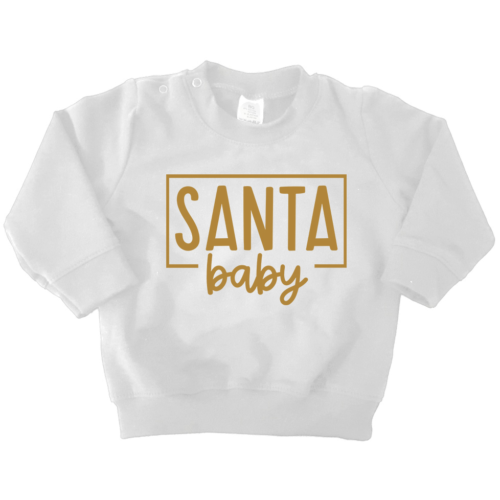 sweater santa baby wit goud