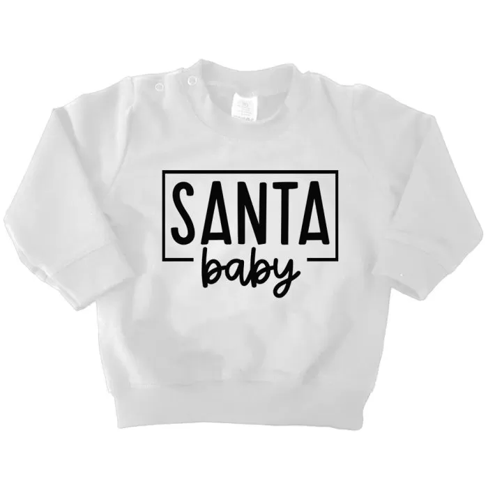 sweater santa baby wit zwart
