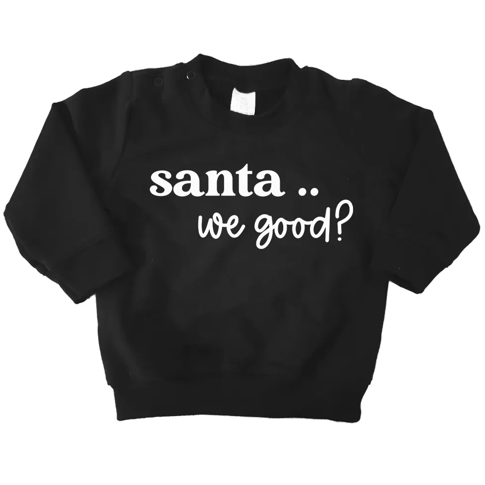 sweater zwart santa wit