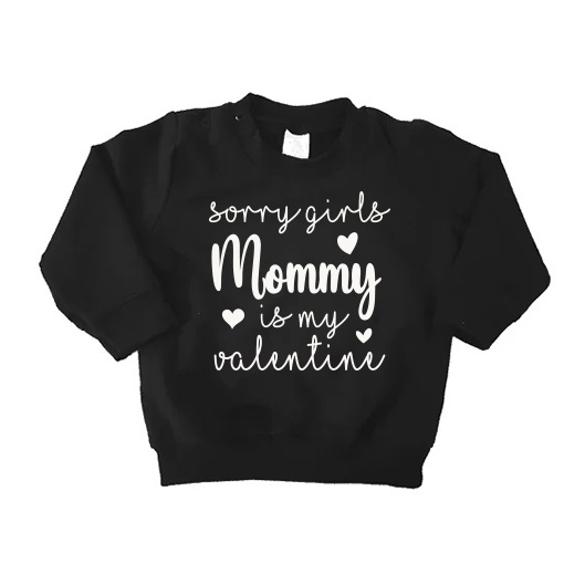 sweater sorry girls mommy valentine zwart