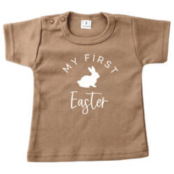 baby shirt pasen first easter met konijn mokka baby shirt pasen first easter met konijn mokka