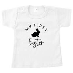 baby shirt pasen first easter met konijn wit baby shirt pasen first easter met konijn wit