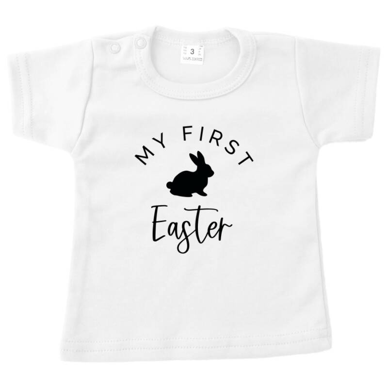baby shirt pasen first easter met konijn wit baby shirt pasen first easter met konijn wit