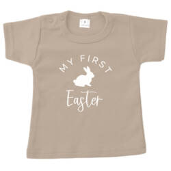 baby shirt pasen first easter met konijn zand wit baby shirt pasen first easter met konijn zand wit