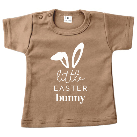 baby shirt pasen little easter bunny mokka wit