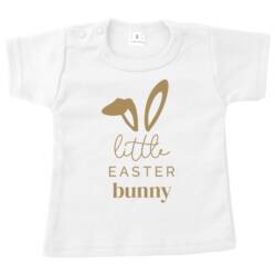 baby shirt pasen little easter bunny wit opdruk zand