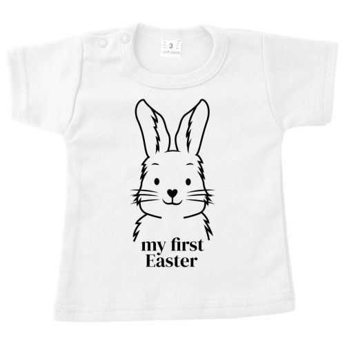 baby shirt pasen my first easter big bunny wit