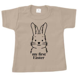 baby shirt pasen my first easter big bunny zand opdruk zwart baby shirt pasen my first easter big bunny zand opdruk zwart