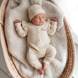 beige rib boxpakje met naam beige rib boxpakje met naam