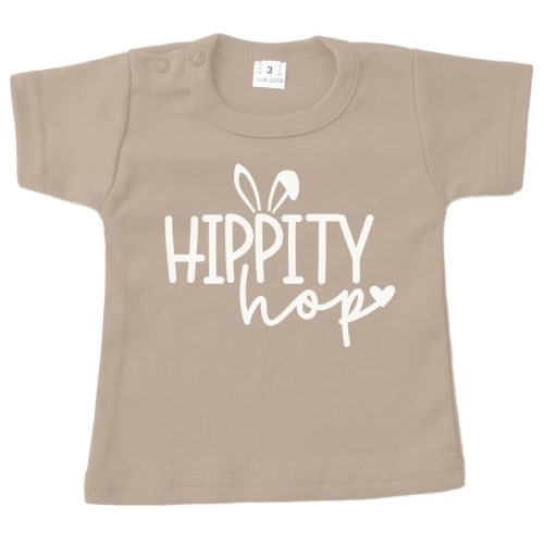 shirt pasen hippity hop zand opdruk wit