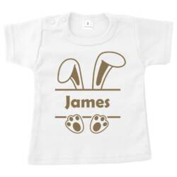 shirt pasen met naam wit opdruk zand shirt pasen met naam wit opdruk zand