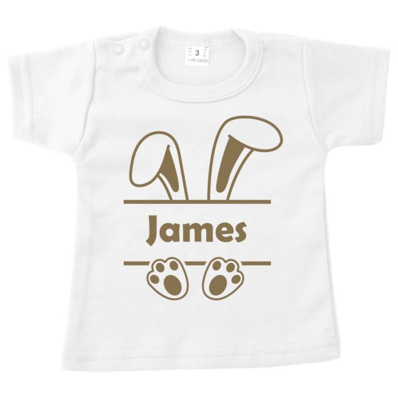 shirt pasen met naam wit opdruk zand shirt pasen met naam wit opdruk zand