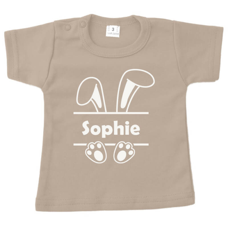shirt pasen met naam zand opdruk wit shirt pasen met naam zand opdruk wit