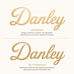 lettertype mat goud of glittergoud