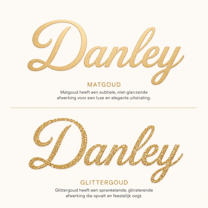 lettertype mat goud of glittergoud
