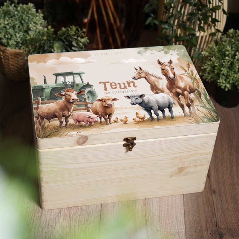 Memorybox Aquarel Boerderij Dieren
