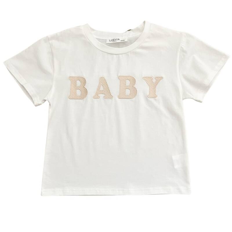 shirt meisje wit baby beige letters shirt meisje wit baby beige letters