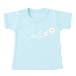 naam shirt meisje blauw bloemen naam shirt meisje blauw bloemen