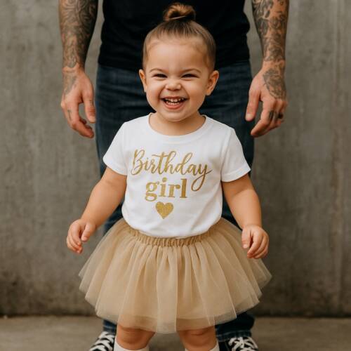 birthday girl shirt wit goud