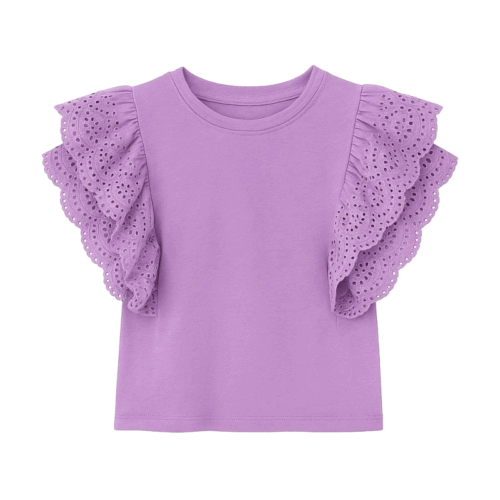 top ruffle lila