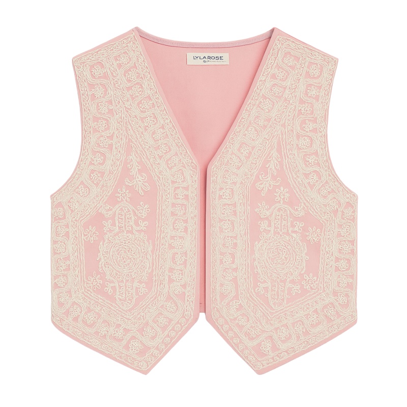 gilet boho roze meisje gilet boho roze meisje