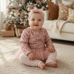 glitter roze set