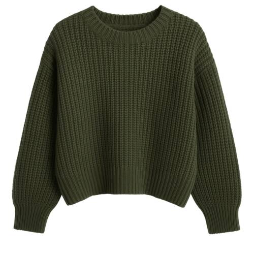 khaki knit sweater meisjes gebreide trui grove steek 1 khaki knit sweater meisjes gebreide trui grove steek
