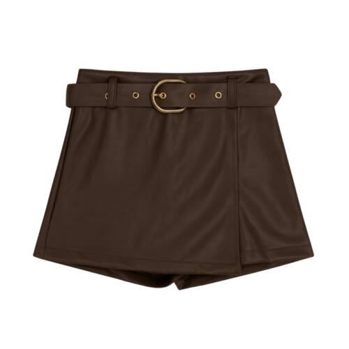 meisjes leatherlook broekrokje bruin maat 98104 tm 158164 meisjes leatherlook broekrokje bruin maat 98104 tm 158164