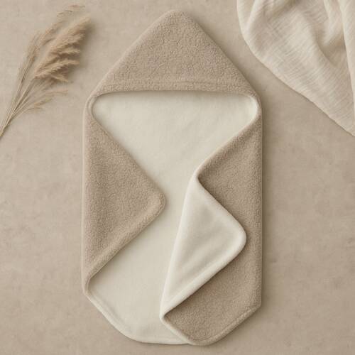 wikkeldeken teddy beige met fleece ecru binnenkant wikkeldeken teddy beige met fleece ecru binnenkant