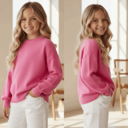 roze meisjes fijngebreide longsleeve 2 1 roze meisjes fijngebreide longsleeve (2)