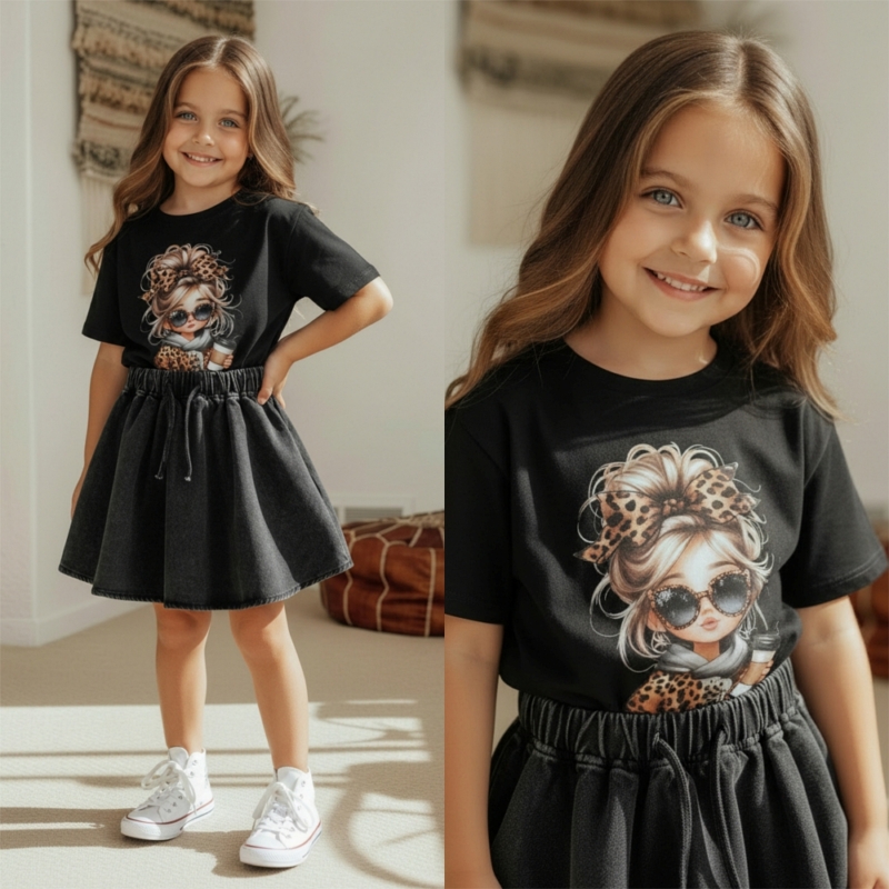 black-chic-girl-t-shirt-meisjes black-chic-girl-t-shirt-meisjes