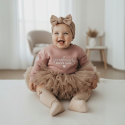 Schattige baby paastrui van 100 katoen met lieve paasprint roze Schattige baby paastrui van 100% katoen met lieve paasprint roze