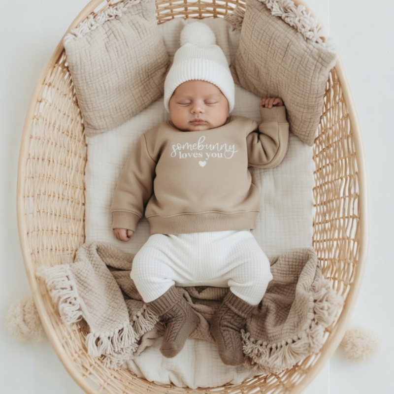 Schattige baby paastrui van 100 katoen met lieve paasprint. 2 Schattige baby paastrui van 100% katoen met lieve paasprint. (2)