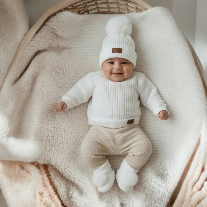 baby muts en slofjes set wit baby muts en slofjes set wit