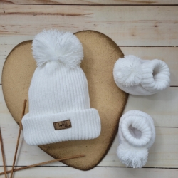 baby slofjes wintermuts wit baby slofjes wintermuts wit