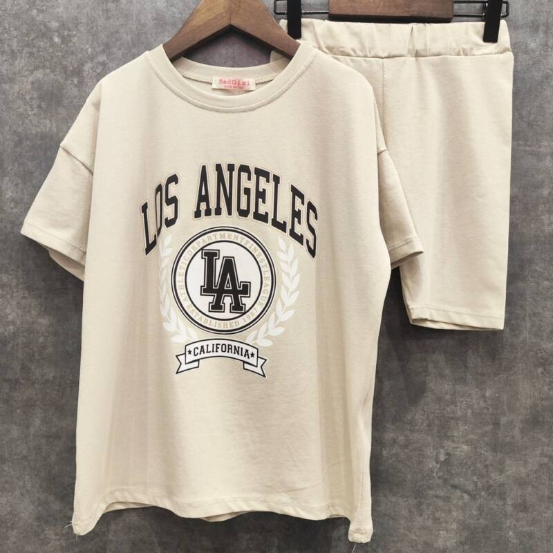 beige los angeles set zomer meisjes beige los angeles set zomer meisjes